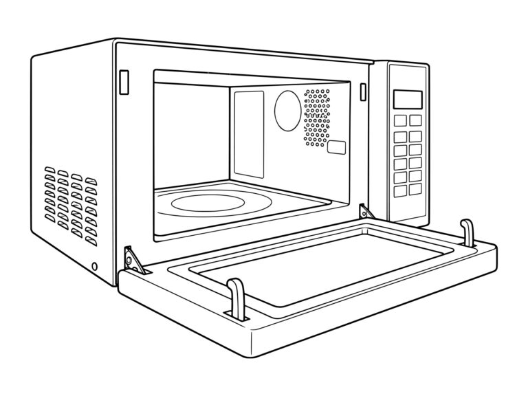 Free printable Microwave coloring page