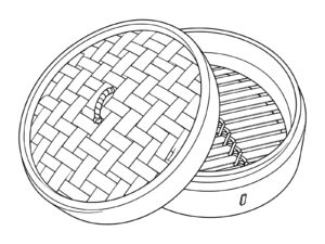 Free printable Traditional Bamboo Steamer coloring page