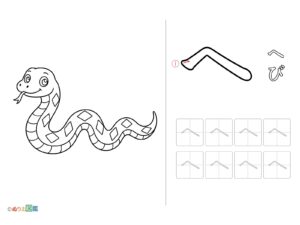 Free printable Hiragana "He" coloring page