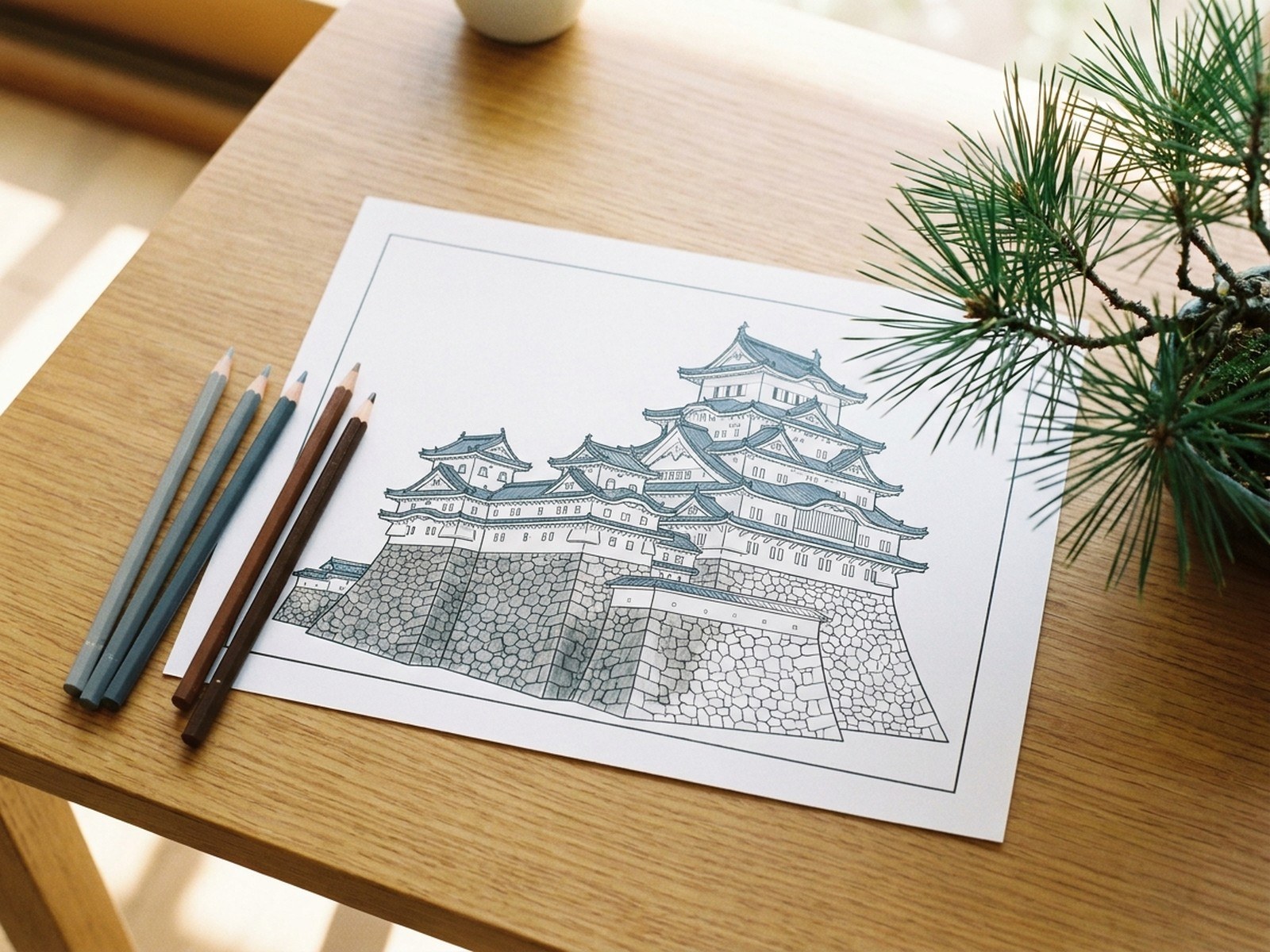 お城・お寺の塗り方｜瓦・白壁・石垣・朱色の柱を本物らしく塗るコツ
