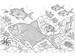 Free printable Splendid alfonsino of the deep sea coloring page