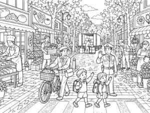 勤労感謝の日の無料塗り絵イラスト（知育・高齢者レク用）
