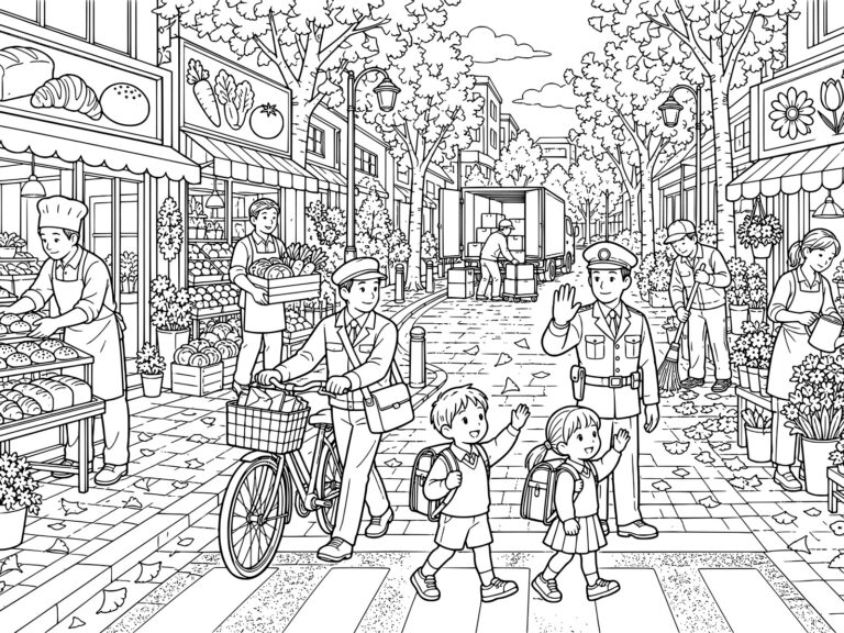 勤労感謝の日の無料塗り絵イラスト（知育・高齢者レク用）