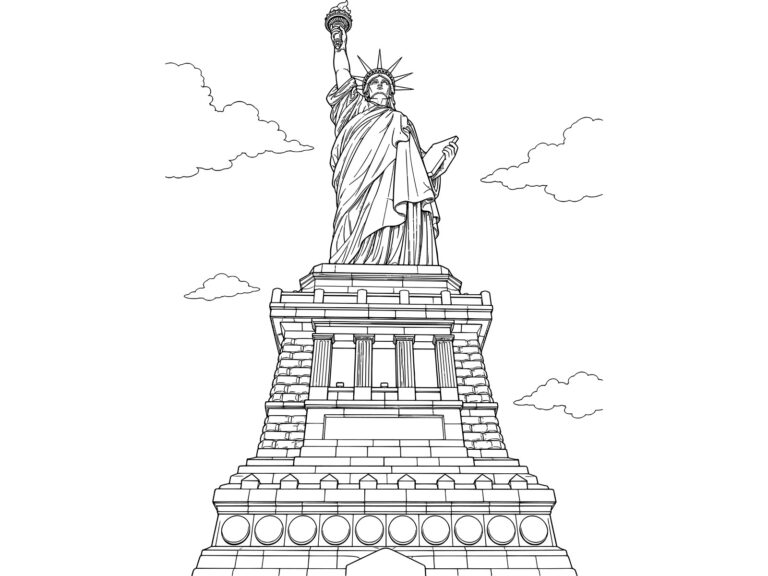Free printable Statue of Liberty coloring page