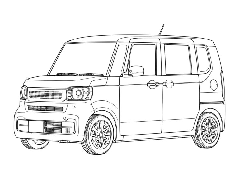 Free printable N-BOX coloring page