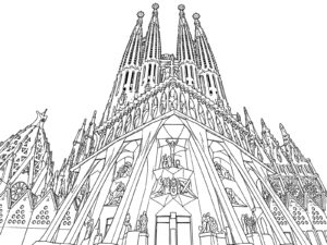 Free printable Sagrada Família coloring page