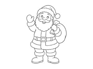 Free printable Santa Claus waving coloring page
