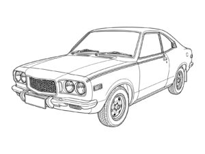 Free printable Savanna RX-3 Coupe (1971) coloring page