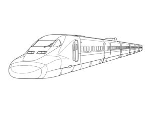 新幹線 700系の無料塗り絵イラスト（知育・高齢者レク用）