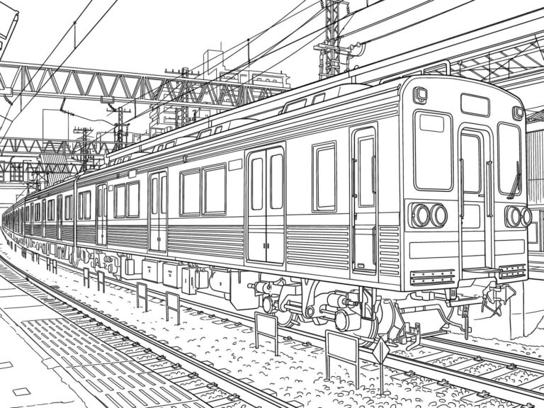 芝山鉄道の無料塗り絵イラスト（知育・高齢者レク用）