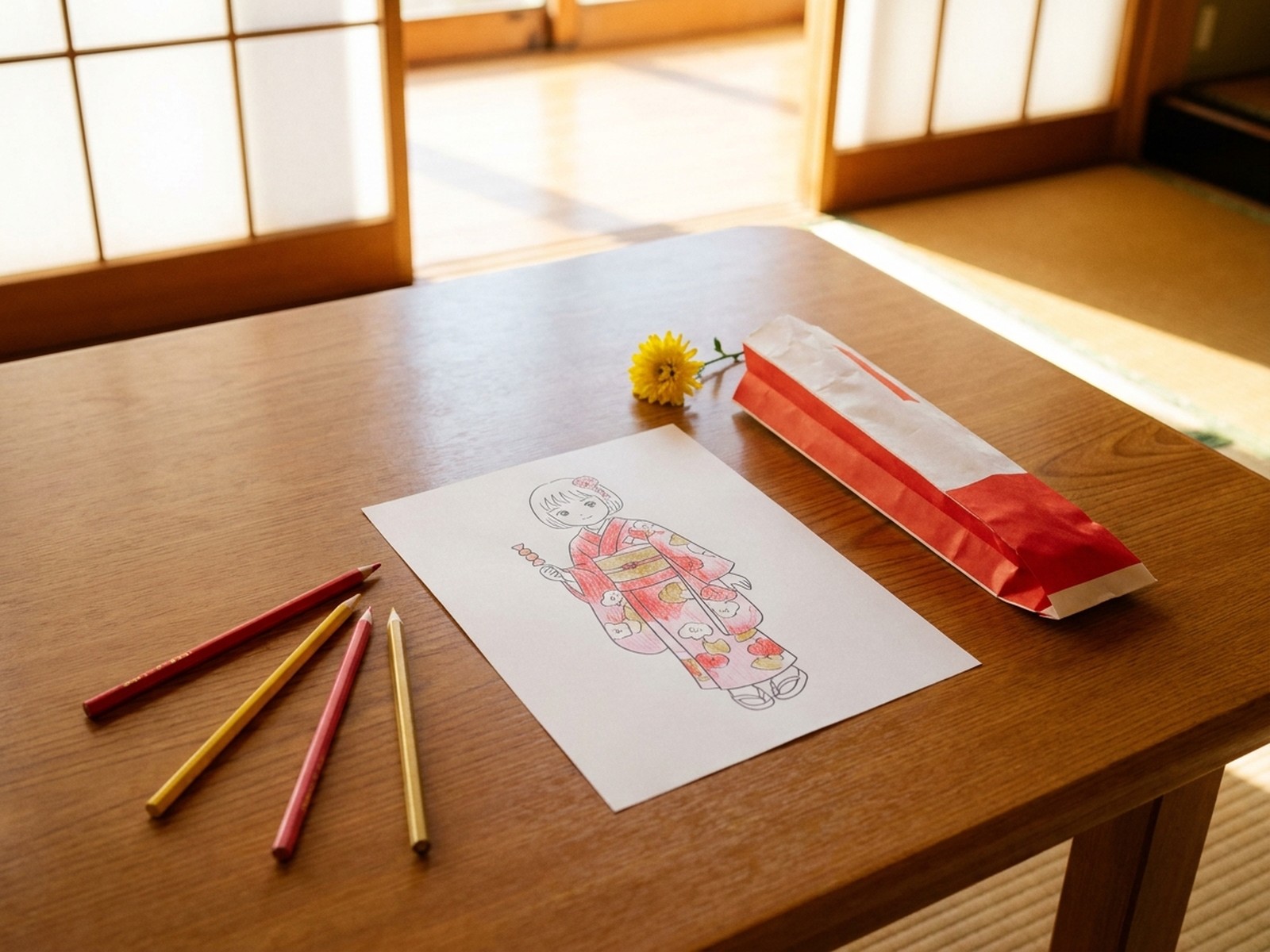 七五三の塗り絵で残す記念｜3歳・5歳・7歳の晴れ着の塗り方つき