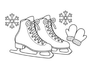 Free printable Ice skates coloring page