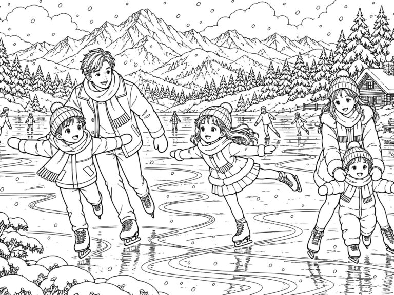 Free printable Ice skating coloring page