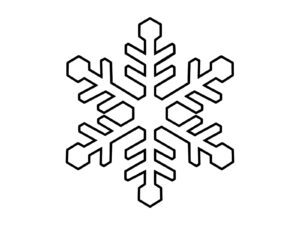 大きな雪の結晶の無料塗り絵イラスト（知育・高齢者レク用）