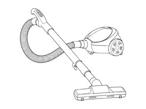 Free printable Vacuum cleaner coloring page