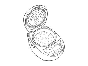 Free printable Freshly cooked rice coloring page
