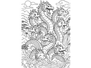 Free printable Yamata no Orochi coloring page