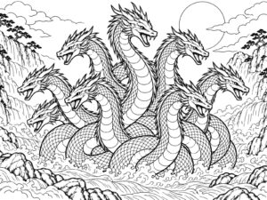 Free printable かっこいいヤマタノオロチ coloring page