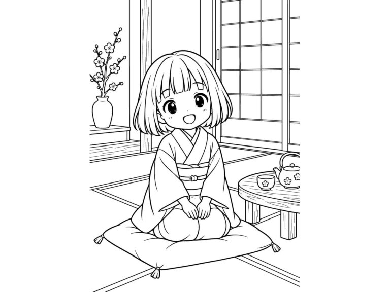 Free printable Zashiki-warashi coloring page